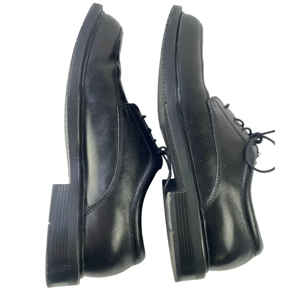 Men’s Florsheim Midtown Plain Toe Oxford Leather Black Lace Up Cushioned Sz 8.5